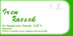 iren racsek business card